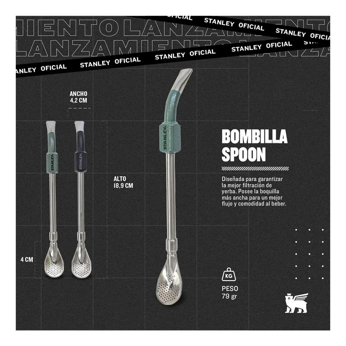 Bombilla Para Mate Stanley Clasica Acero Inoxidable Explorer - Imagen 4