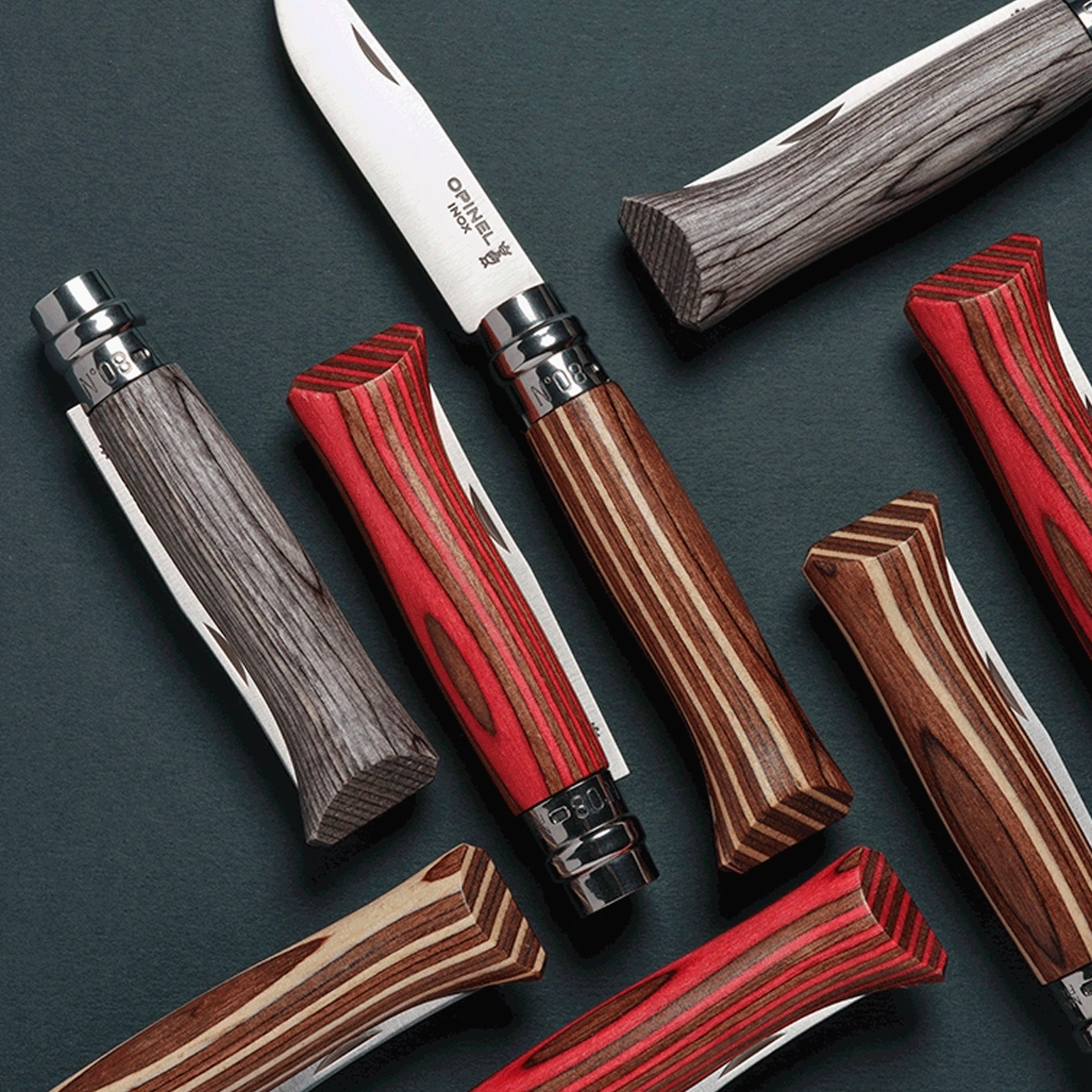 Navaja Opinel N°8 Inox Mango Abedul Laminado Marrón Explorer - Imagen 12