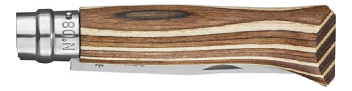 Navaja Opinel N°8 Inox Mango Abedul Laminado Marrón Explorer - Imagen 2