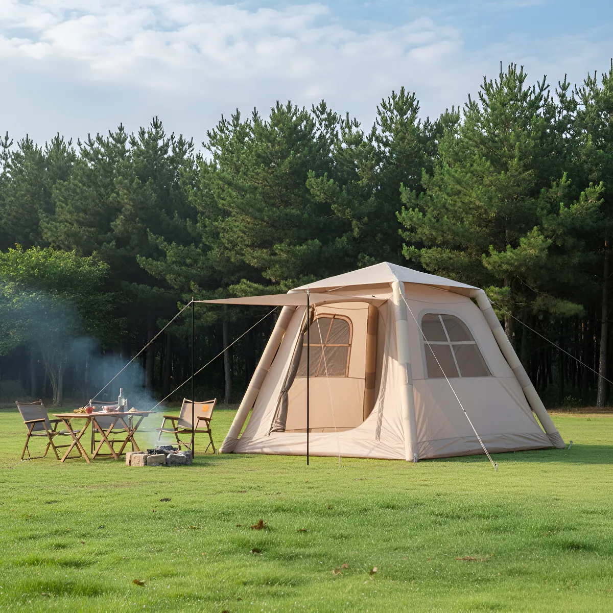 Carpa Inflable Para 4 Personas Con Avance Camping Viaje - Imagen 6