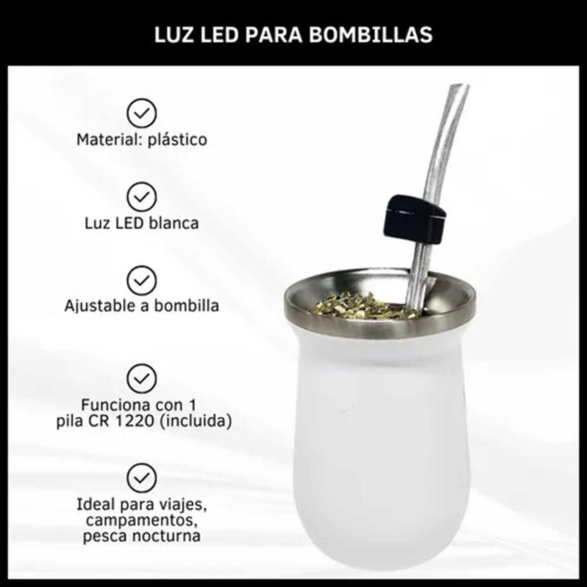 Luz Para Mate Led Bombilla Con Pila Ilumimate Explorer Pro - Imagen 6
