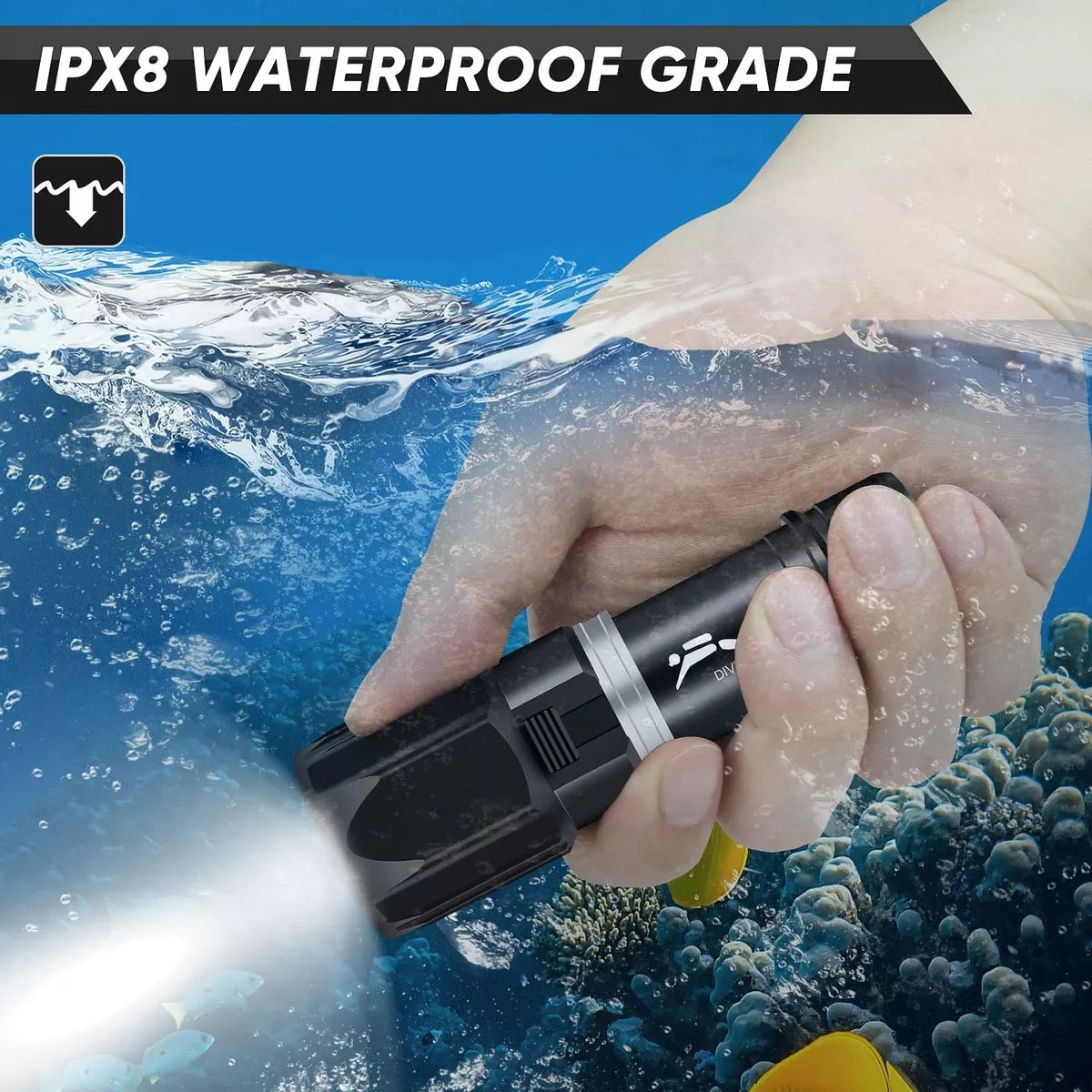 Linterna Led P70 Recargable De Buceo Sumergible 20w - Imagen 5