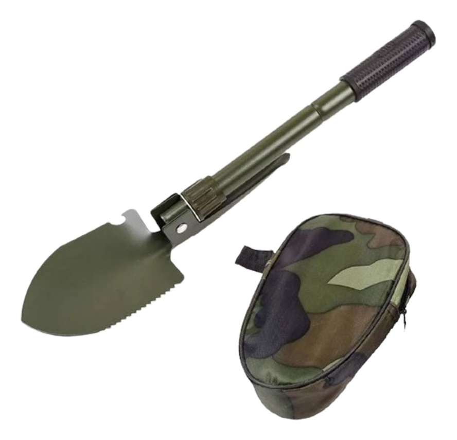 Pala Pico Plegable Con Estuche Ideal Camping Carpa - Imagen 2