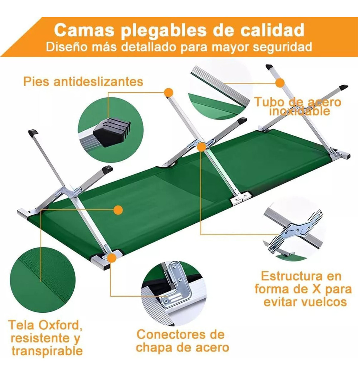 Catre Cama Plegable Aluminio Camping Explorer Pro Shop - Imagen 3