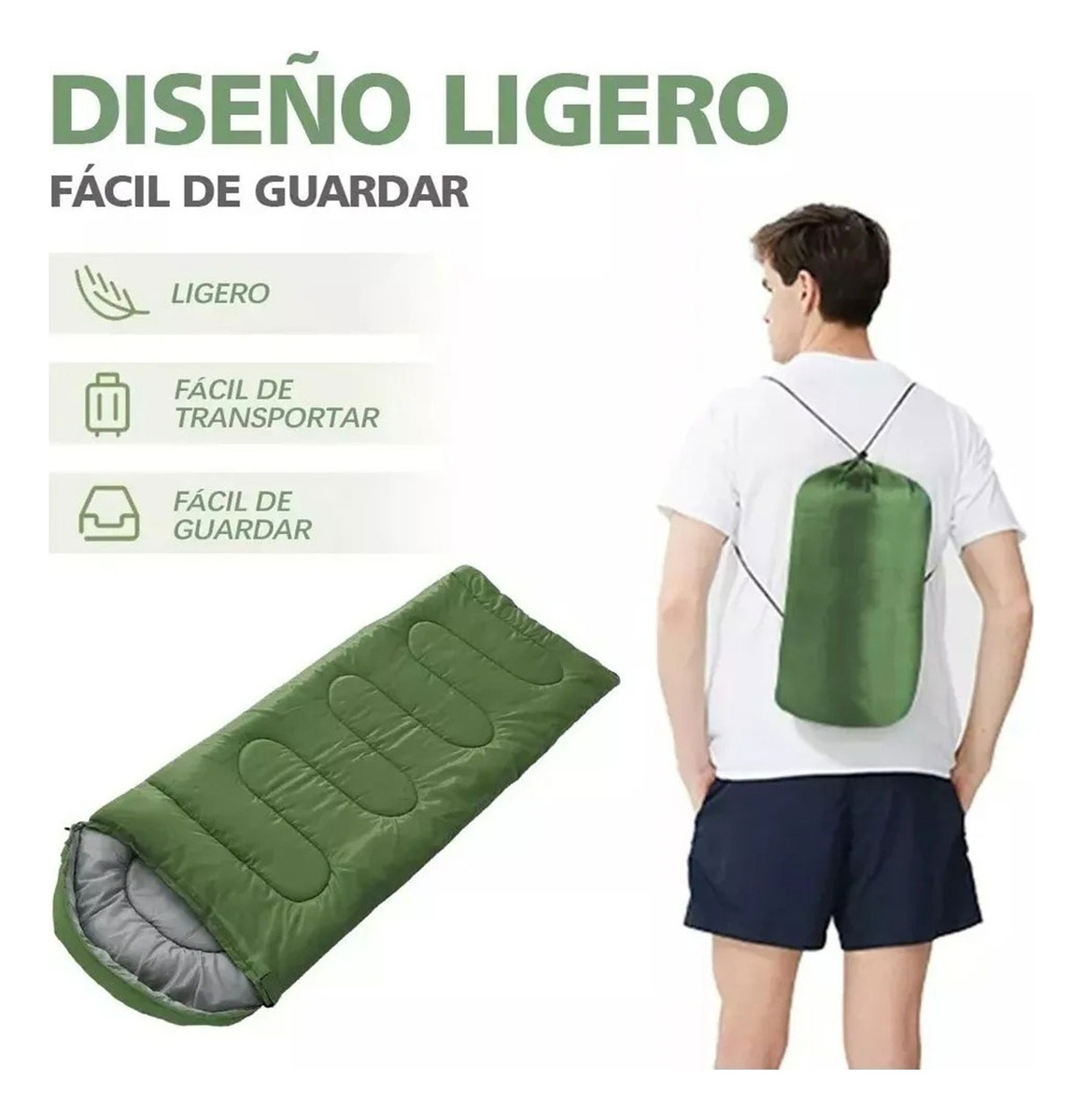 Sobre De Dormir Termico Camping Trecking Viaje Ajustable - Imagen 7