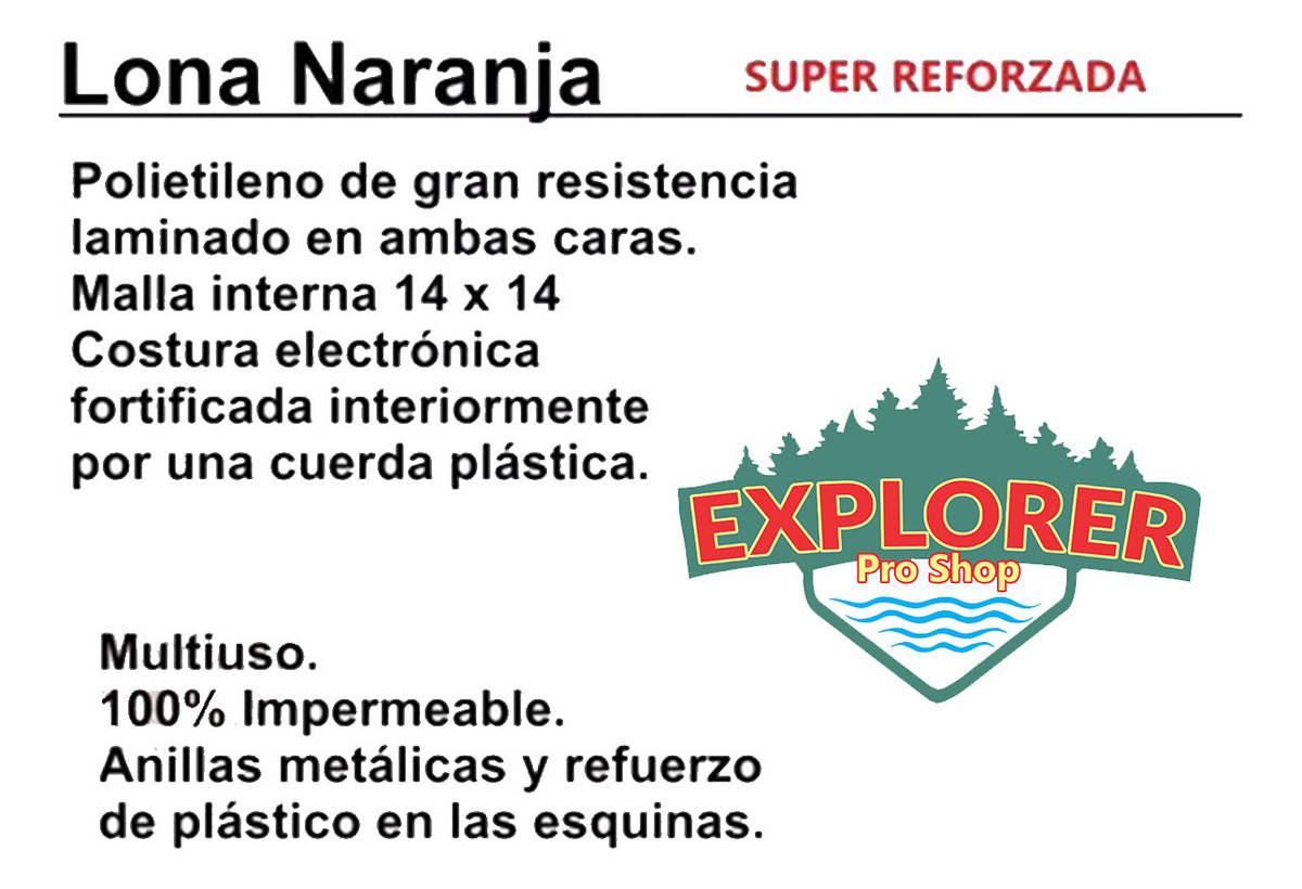 Lona Impermeable Goldex Reforzada Tricapa Naranja 7x4 Mts - Imagen 4