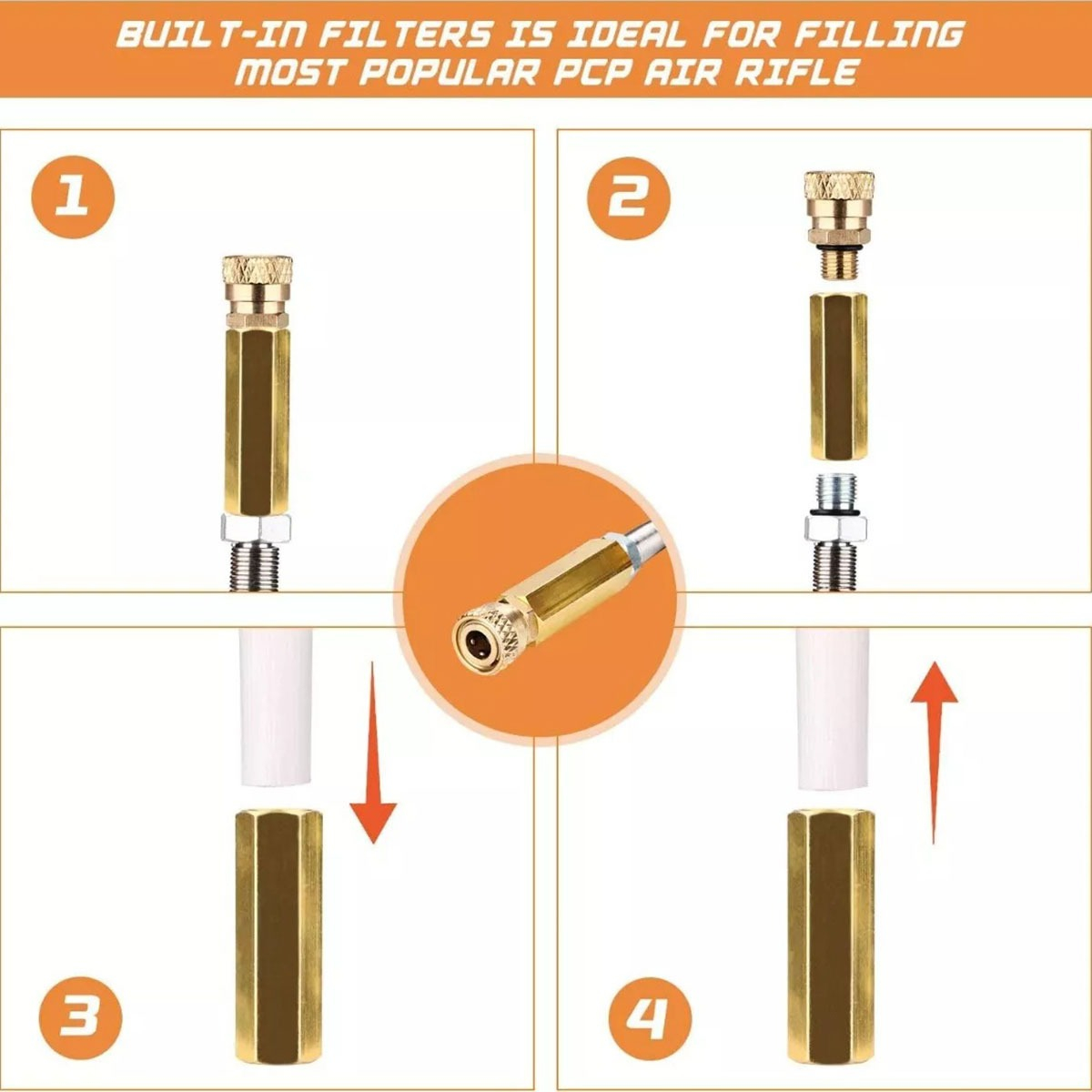 Inflador Pcp Rifles Filtro Aire Comprimido 300 Bar 4 Etapas - Imagen 3