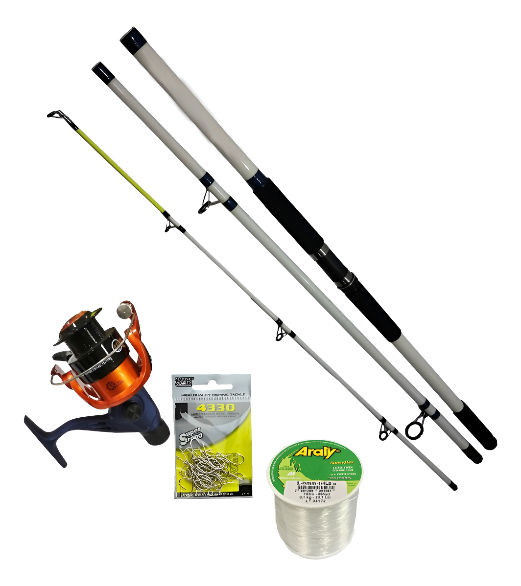Combo Pesca Costa Caña 3.90 + Reel Frontal + Accesorios